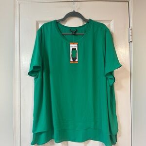 NWT Hilary Radley Vibrant Green Blouse